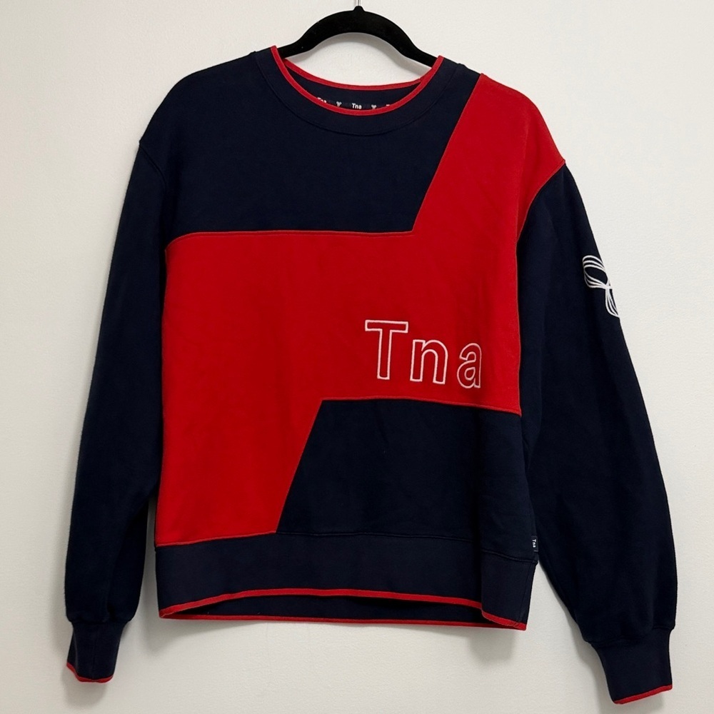 TNA Women's Red and Navy Sweatshirt